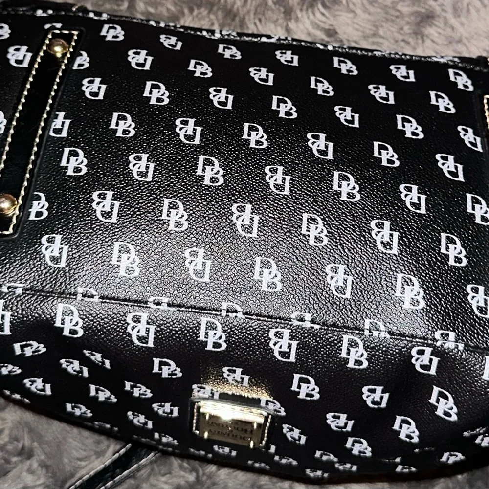 Dooney & Bourke Black and White Monogram Shoulder Bag - Picture 6 of 16